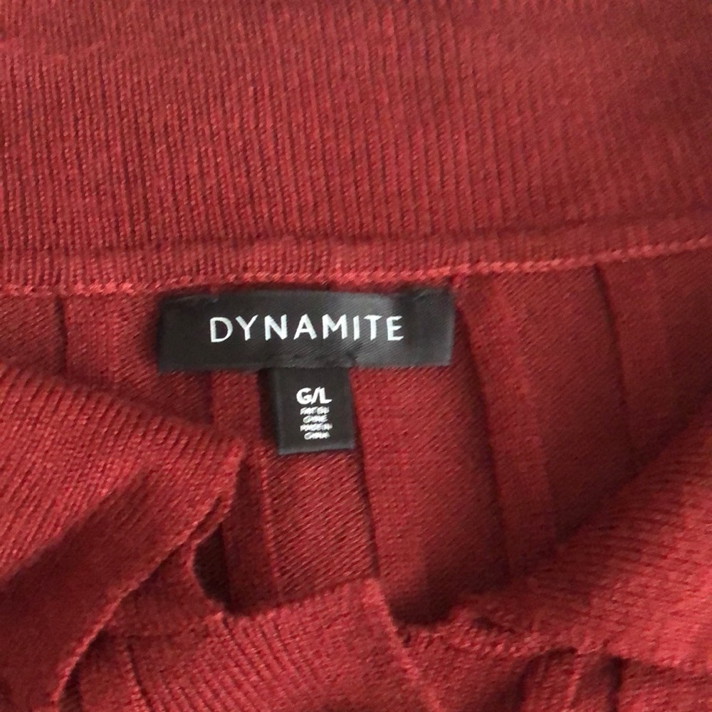 Red Ribbed Button-Up top - Picture 7 of 10